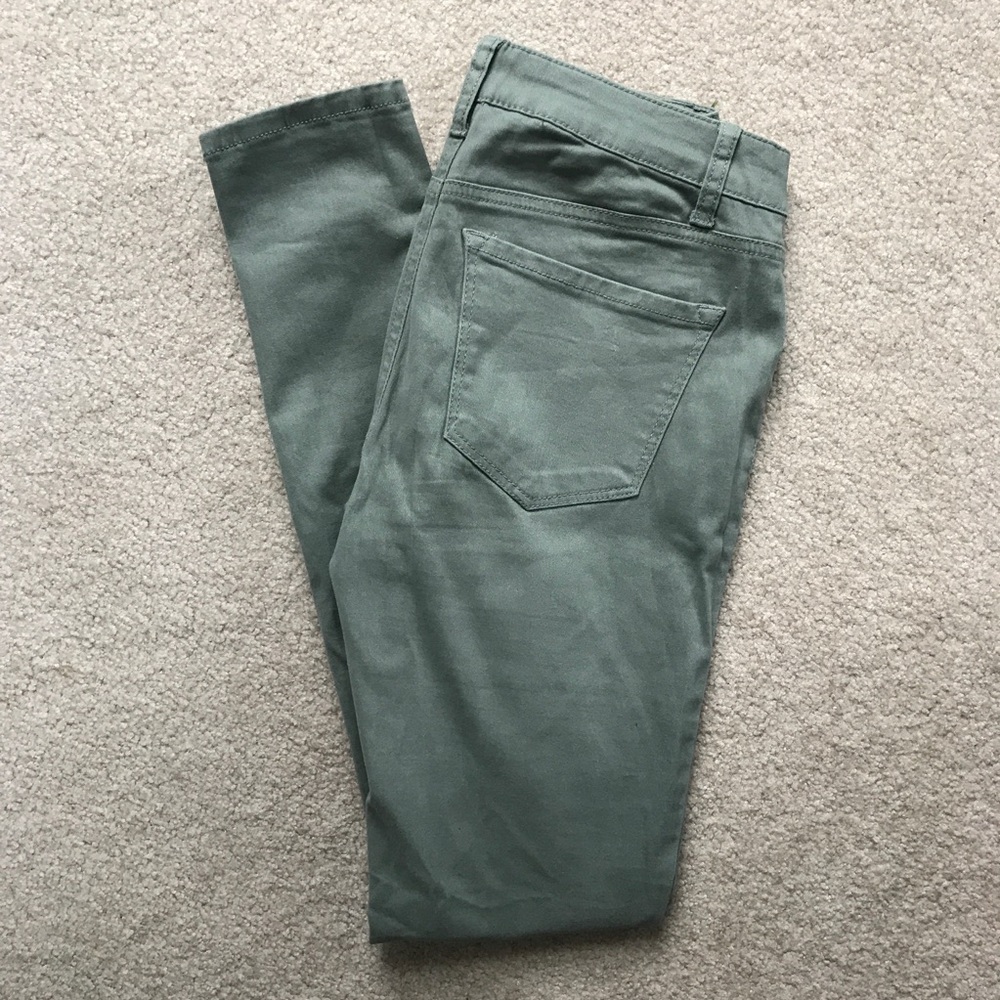 Olive green skinny jeans